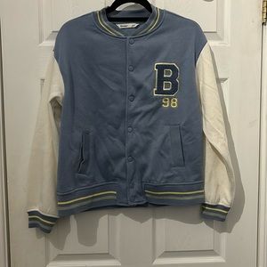 Bluenotes blue fleece bomber varsity‎ jacket